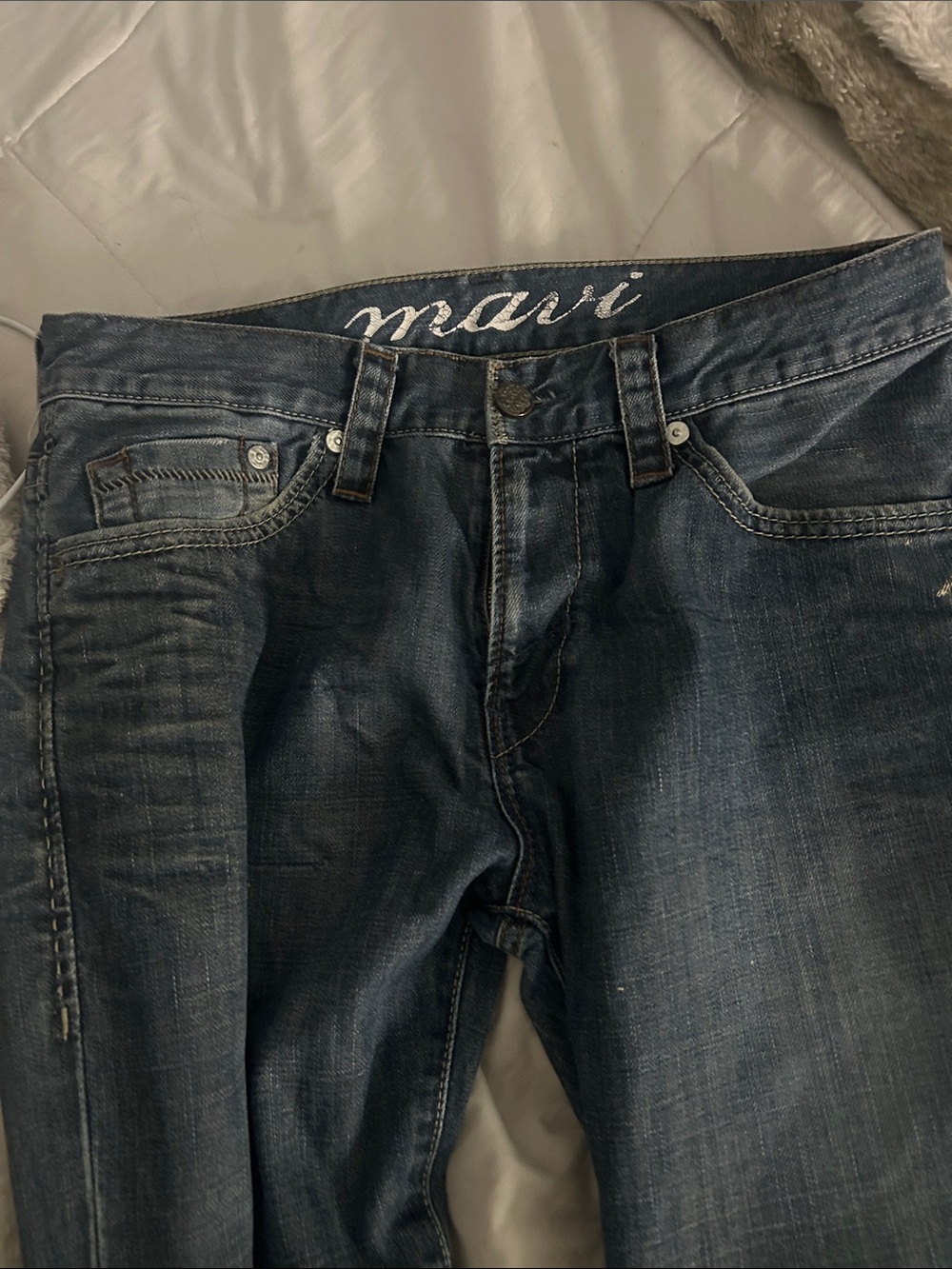 Mavi Men's Washed Blue Relaxed Jeans